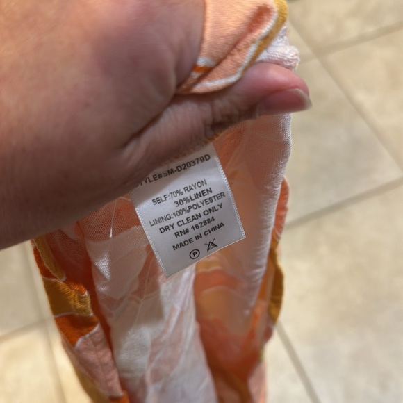 Sky To Moon Orange Retro Floral Cut Out Romper M Dress - Picture 6 of 6